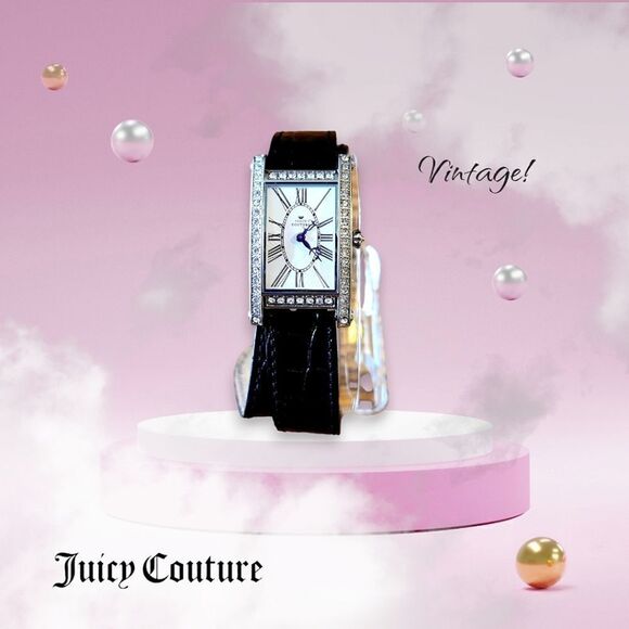 JUICY COUTURE Double Wrap Leather and Crystal Vintage Watch VINTAGE INSPIRED - Picture 1 of 10